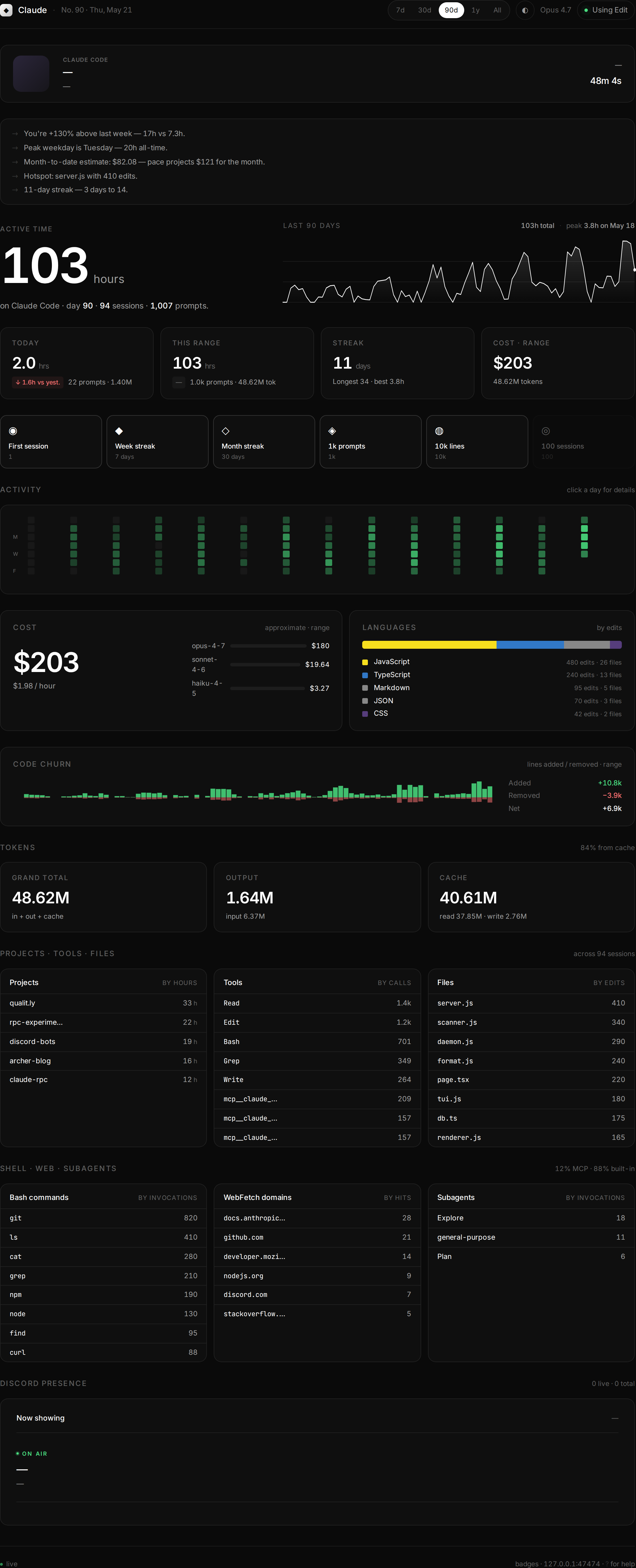 Web dashboard